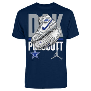 Men's Jordan Brand Dak Prescott Navy Dallas Cowboys Kicks Graphic T-Shirt