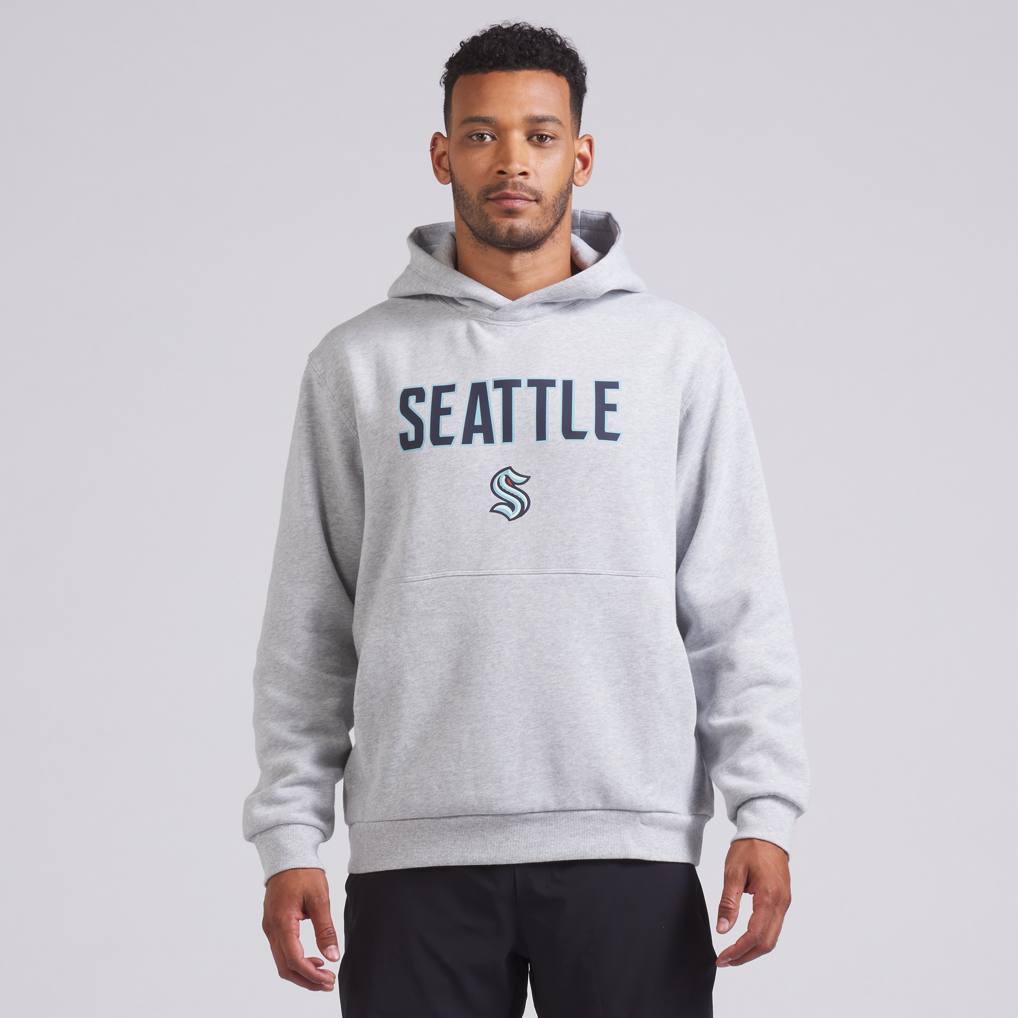 Men's lululemon Heathered Silver Drop Seattle Kraken Steady State Pullover Hoodie