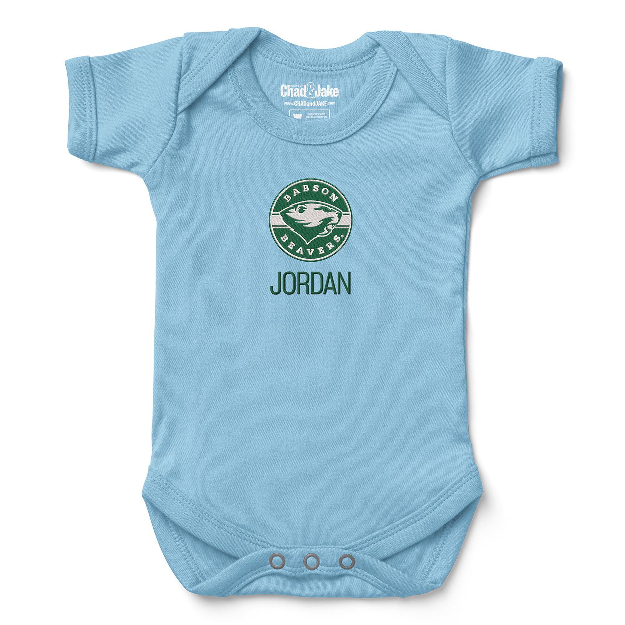 Newborn & Infant Chad & Jake Blue Babson Beavers Personalized Team Logo Bodysuit
