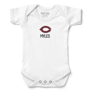 Newborn & Infant Chad & Jake  White UChicago Maroons Personalized Team Logo Bodysuit