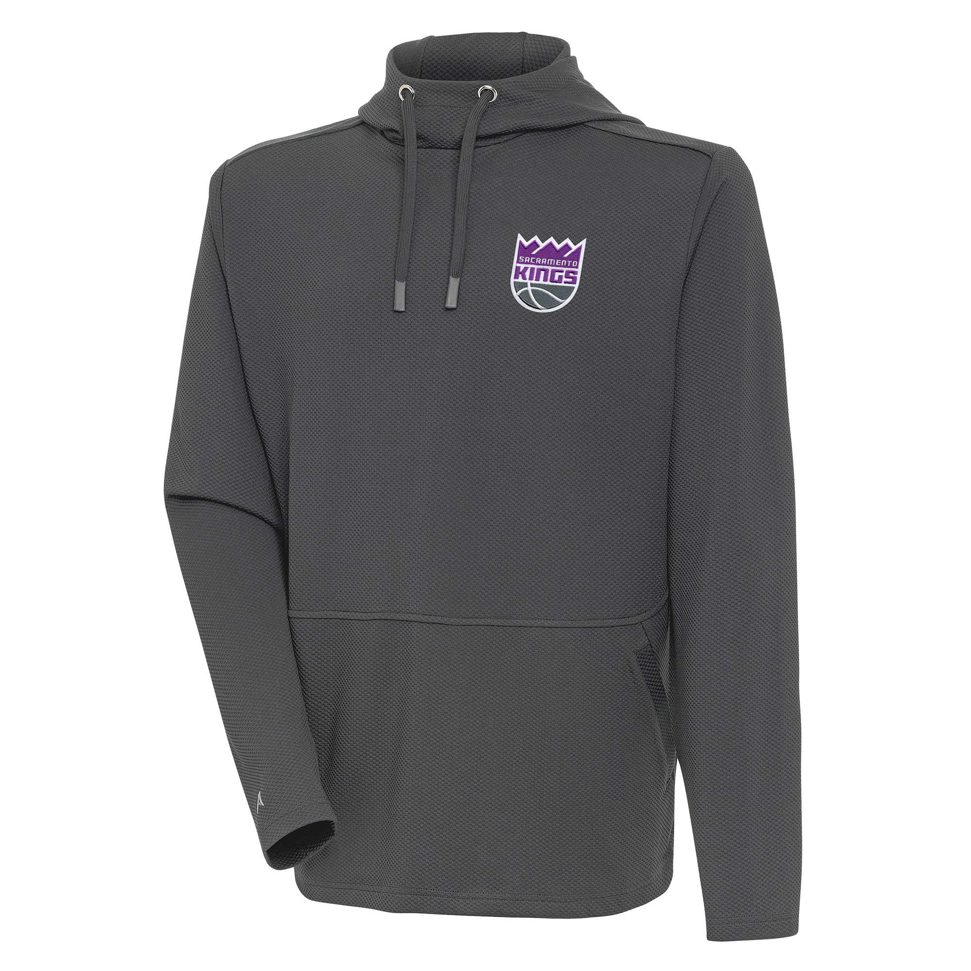 Men's Antigua Pewter Sacramento Kings Pure Honeycomb Pullover Hoodie
