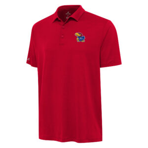 Men's Antigua Red Kansas Jayhawks Reprocess Polo