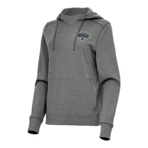Women's Antigua Heather Black Los Angeles Kings Justice Pullover Hoodie