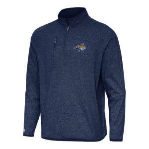 Men's Antigua Heather Navy Montana State Bobcats Certain Quarter-Zip Tri-Blend Sweatshirt