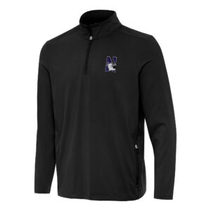 Men's Antigua  Black Northwestern Wildcats Perilous Quarter-Zip Sweatshirt