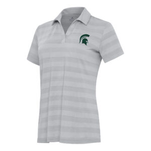 Women's Antigua Gray Michigan State Spartans Tunnel Polo