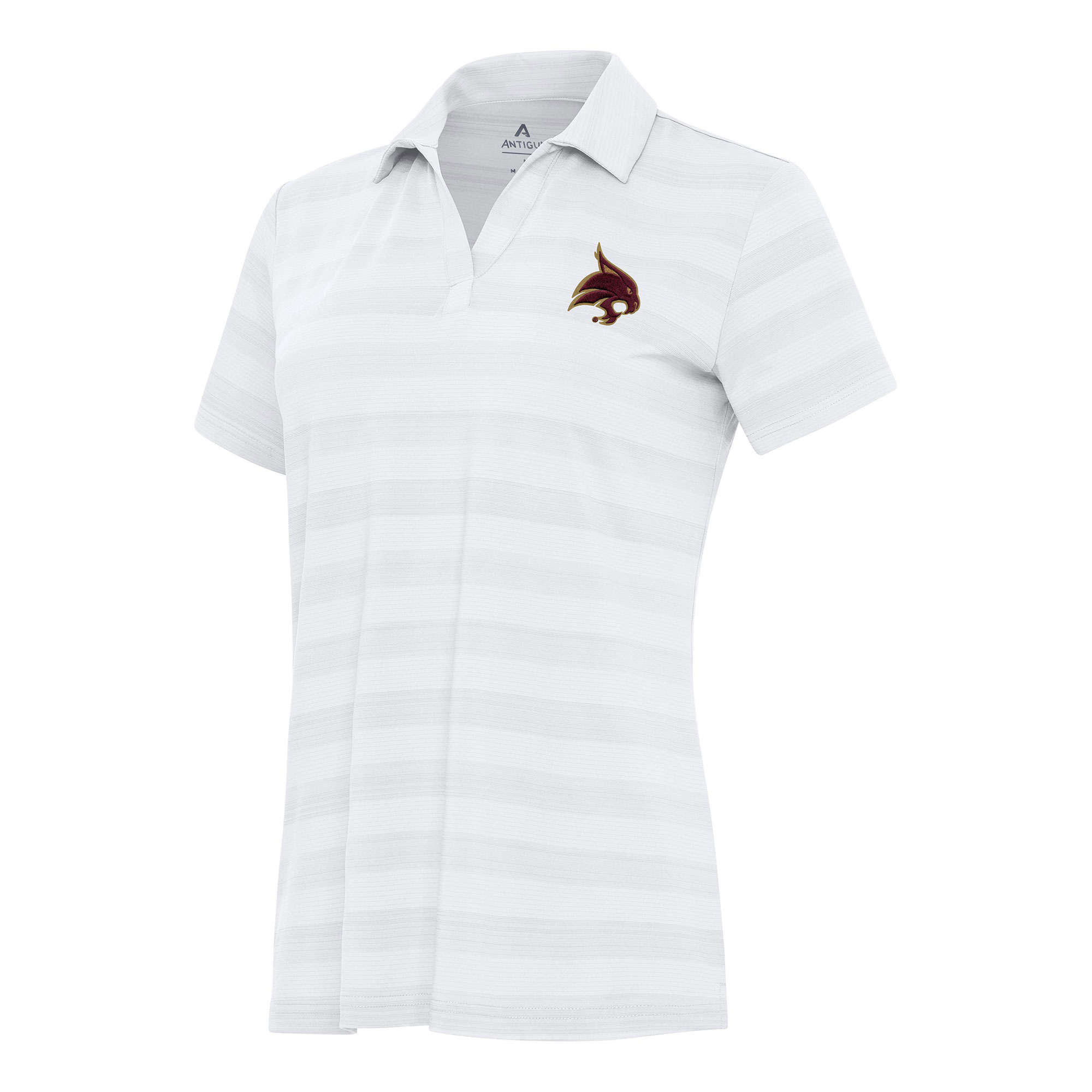 Women's Antigua White Texas State Bobcats Tunnel Polo