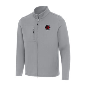 Men's Antigua Gray Toronto Raptors Objection Double-Peached Full-Zip Jacket