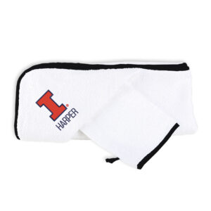 Infant Chad & Jake White Illinois Fighting Illini Personalized Hooded Towel & Mitt Set