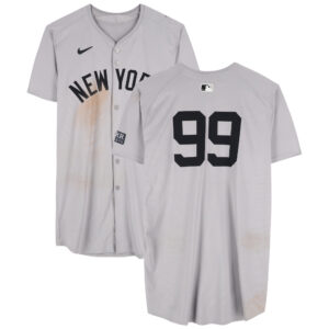 Aaron Judge New York Yankees Game-Used #99 Gray Jersey vs. Oakland Athletics on September 22, 2024 - 2-3, HR, RBI, 2 R