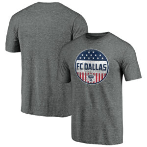 Men's Gray FC Dallas Americana Parade Pin Tri-Blend T-Shirt