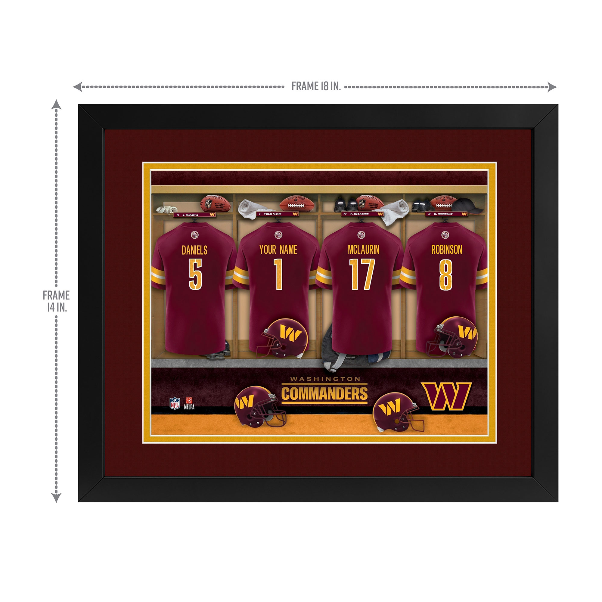 Imperial Washington Commanders 14" x 18" Custom Print Locker Room - Image 4