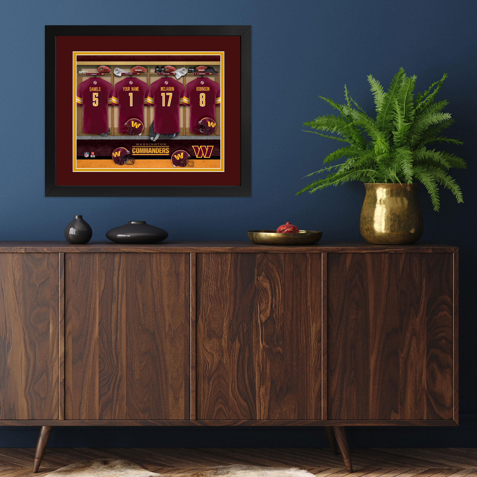 Imperial Washington Commanders 14" x 18" Custom Print Locker Room - Image 8