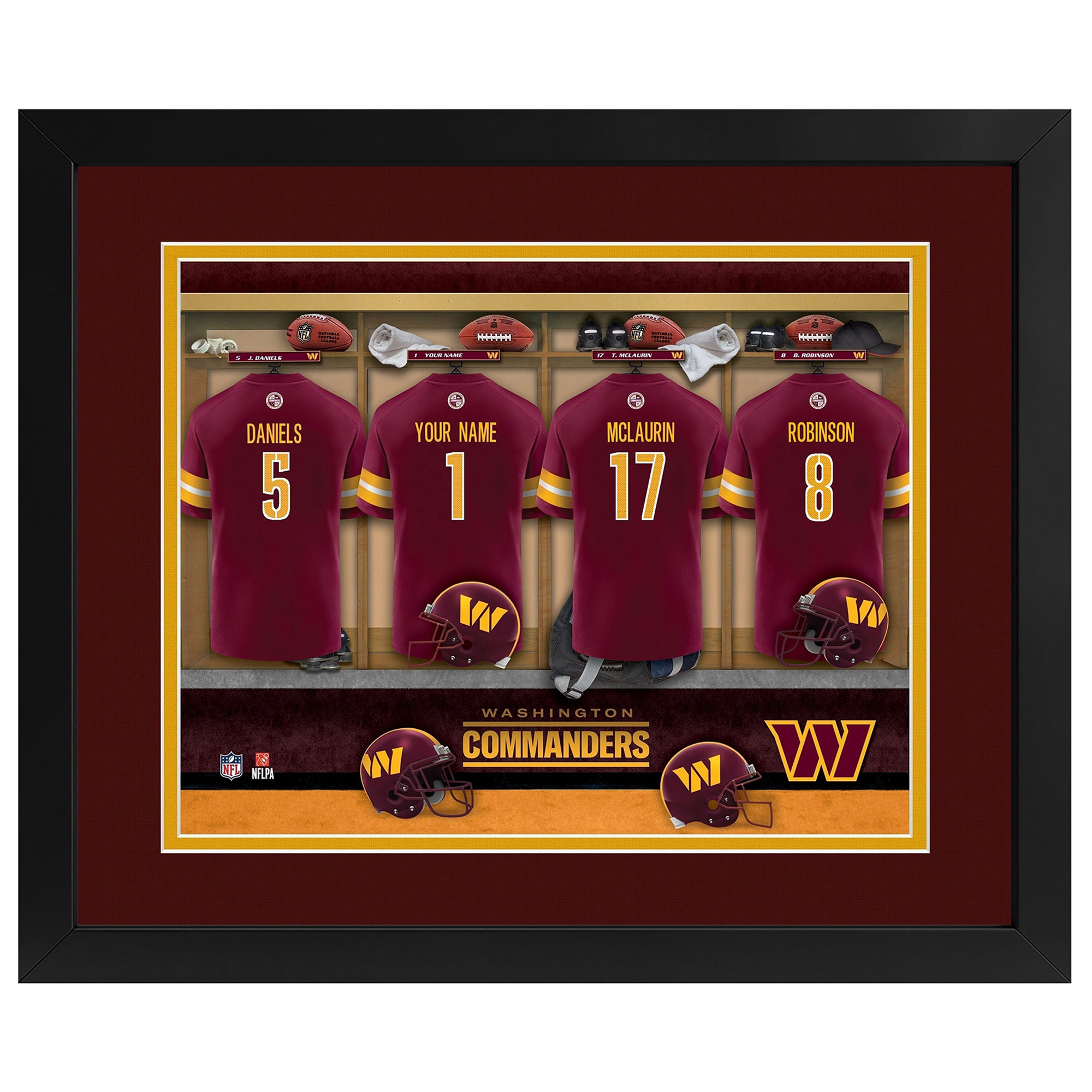 Imperial Washington Commanders 14" x 18" Custom Print Locker Room