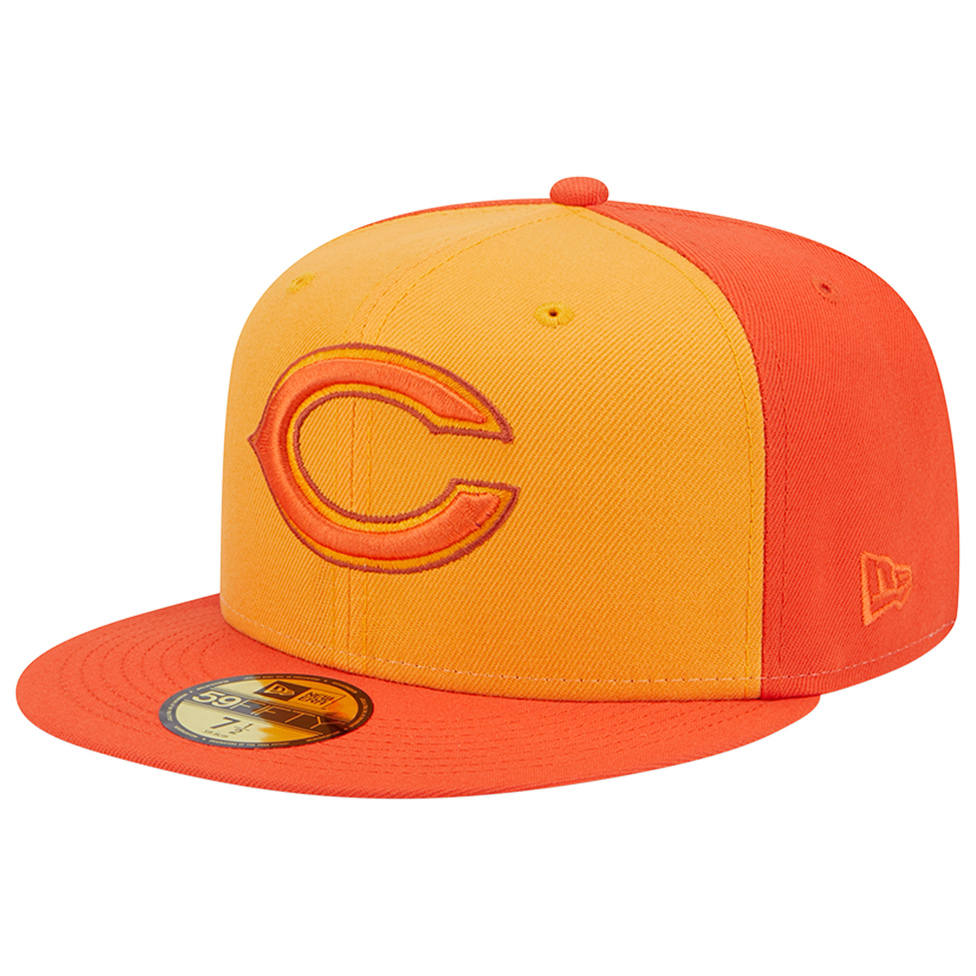 Men's New Era Orange Chicago Bears Tri-Tone 59FIFTY Fitted Hat - Image 7