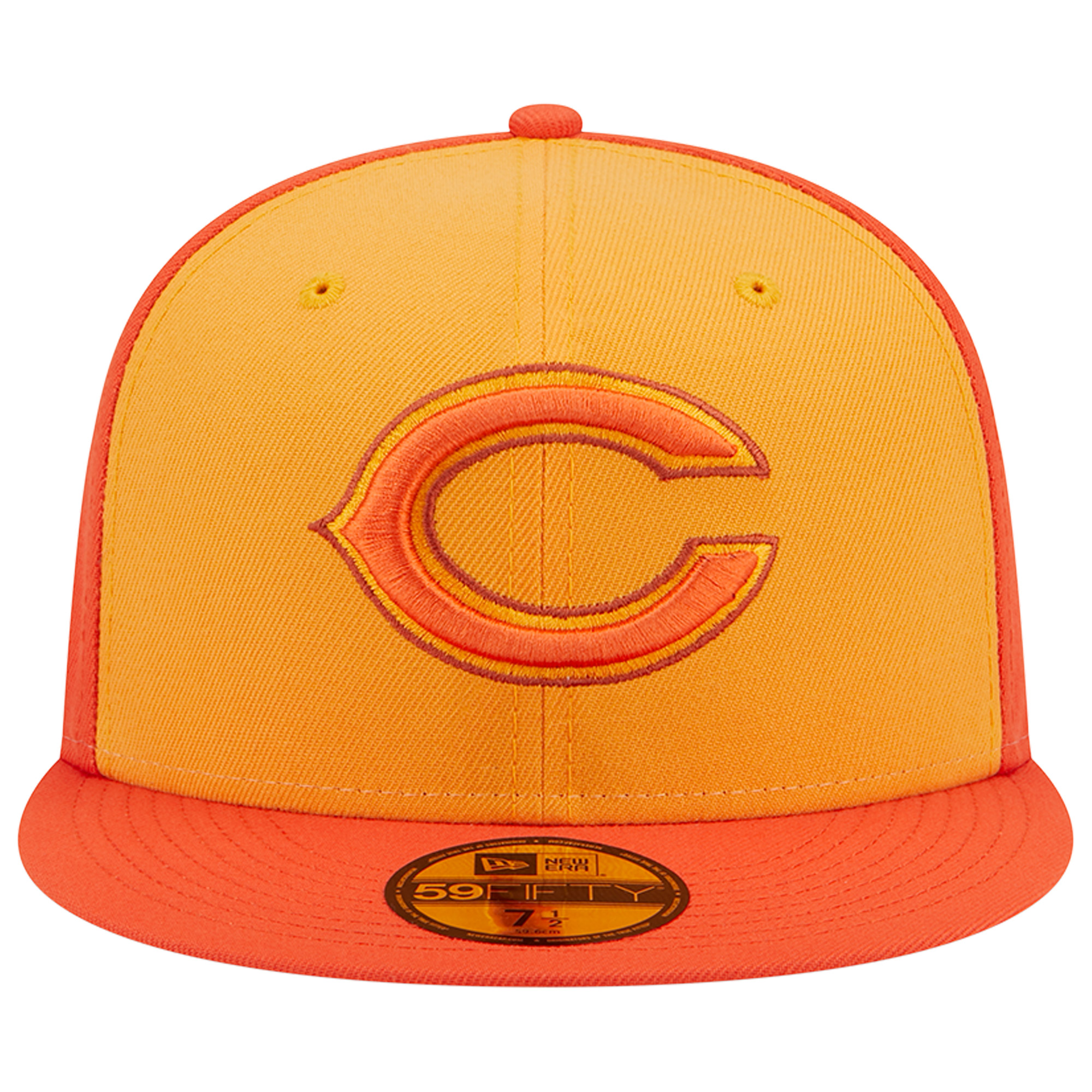 Men's New Era Orange Chicago Bears Tri-Tone 59FIFTY Fitted Hat - Image 3