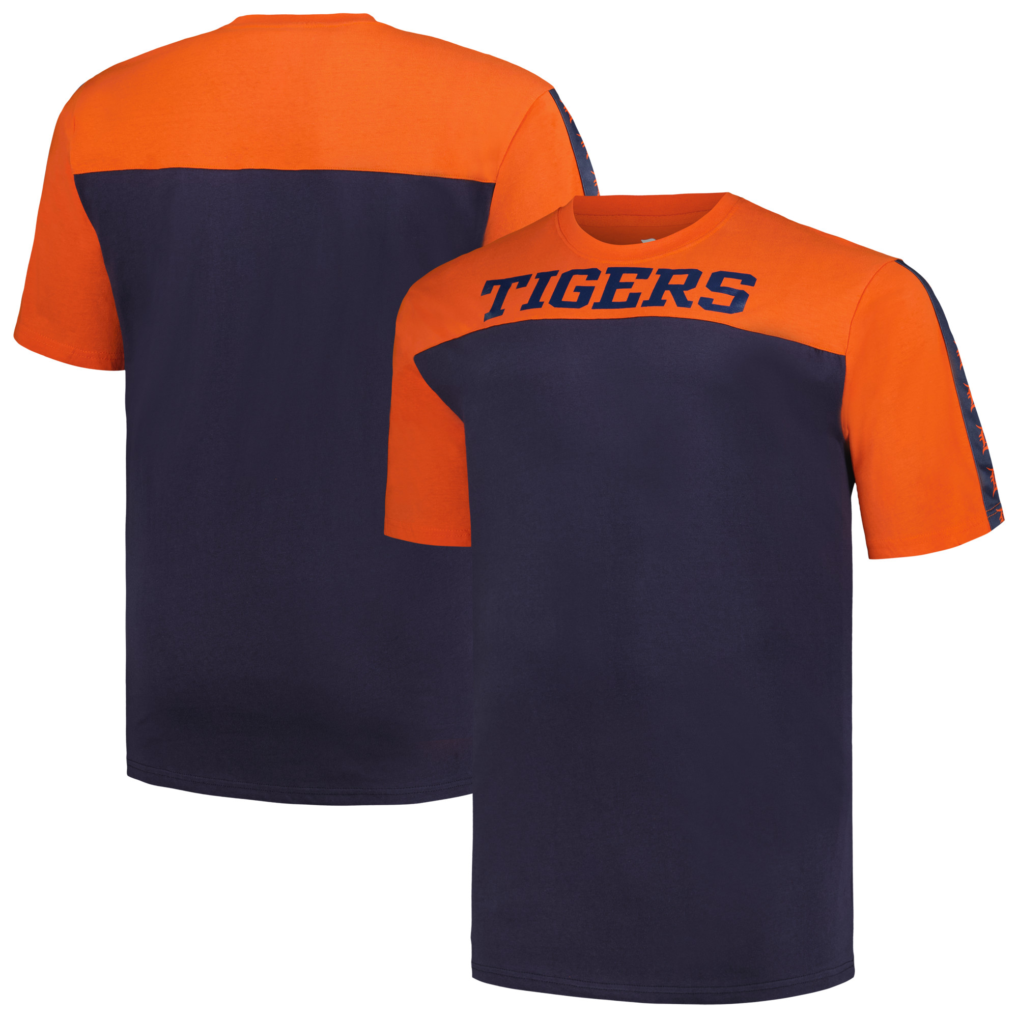 Men's Profile Orange/Navy Detroit Tigers Big & Tall Yoke Knit T-Shirt - Image 2