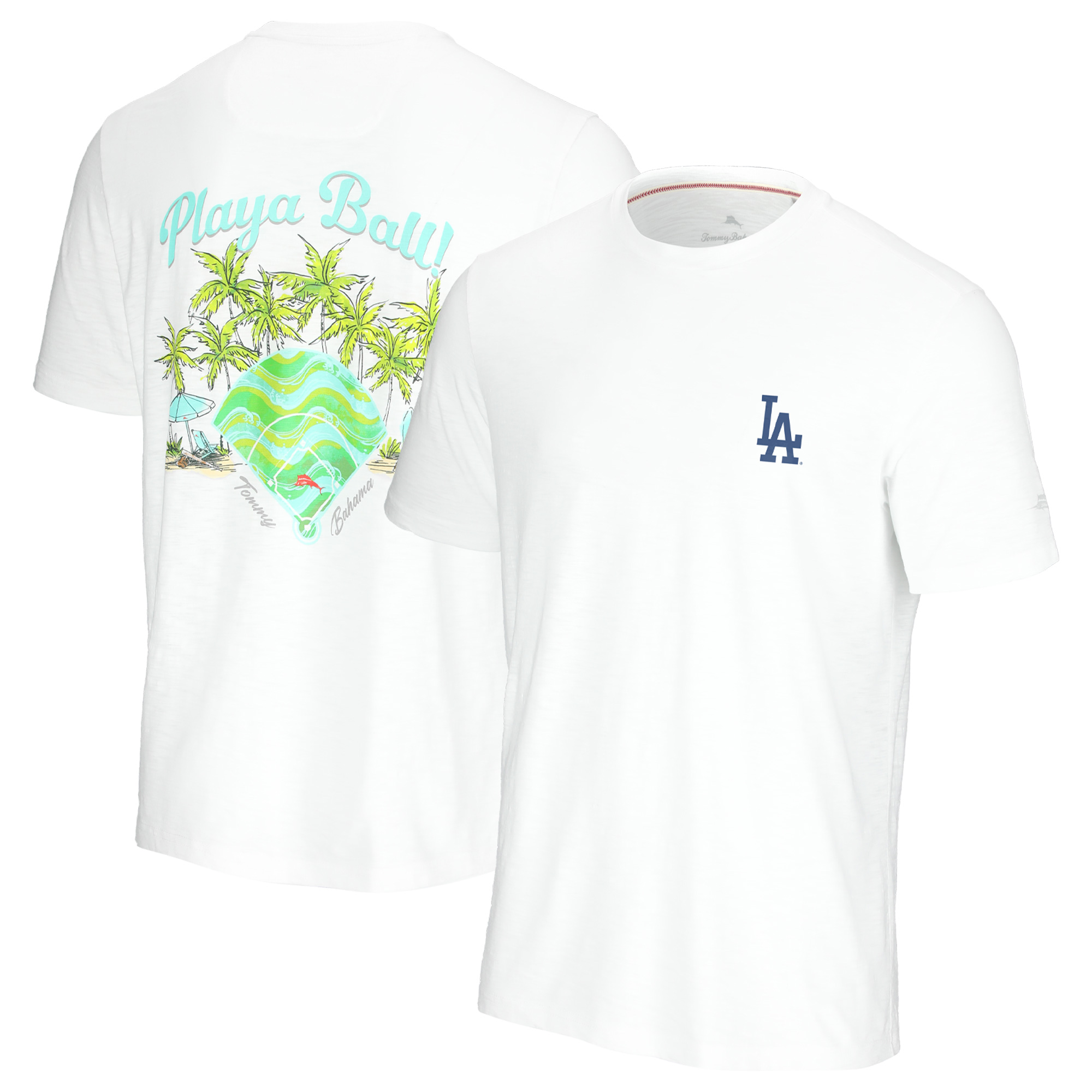 Men's Tommy Bahama White Los Angeles Dodgers Playa Ball T-Shirt