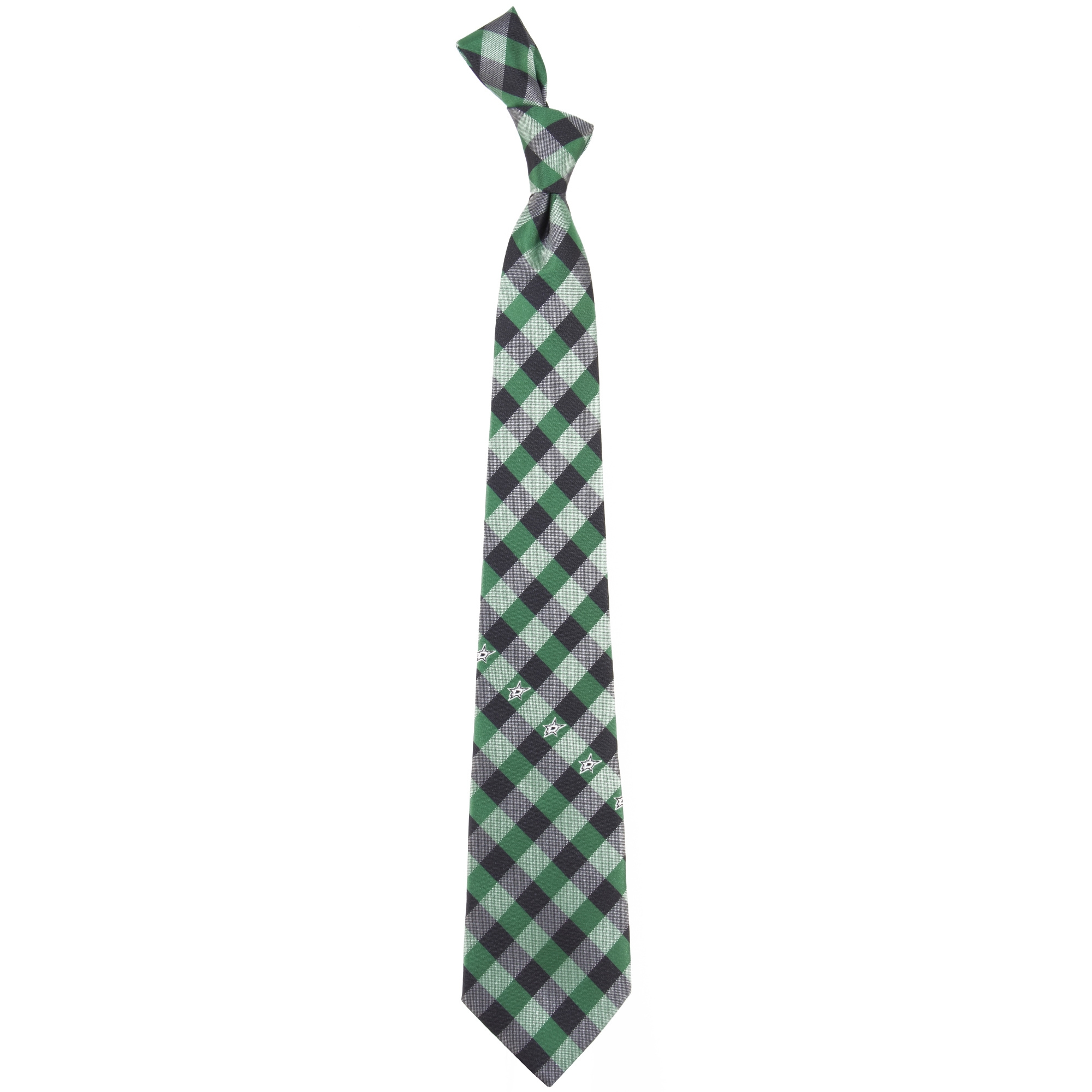 Dallas Stars Woven Poly Check Tie