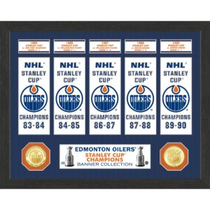 Highland Mint Edmonton Oilers 15" x 12" Stanley Cup Banner Collection Photo Mint