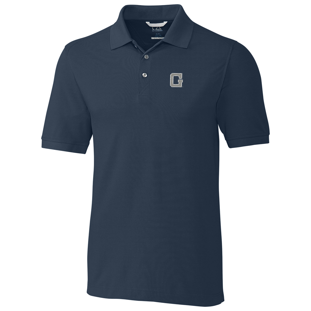 Men's Cutter & Buck Navy Georgetown Hoyas Big & Tall College Vault Advantage DryTec Tri-Blend Polo