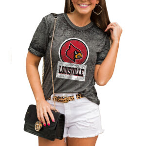 Women's Charcoal Louisville Cardinals Better Than Basic Boyfriend T-Shirt
