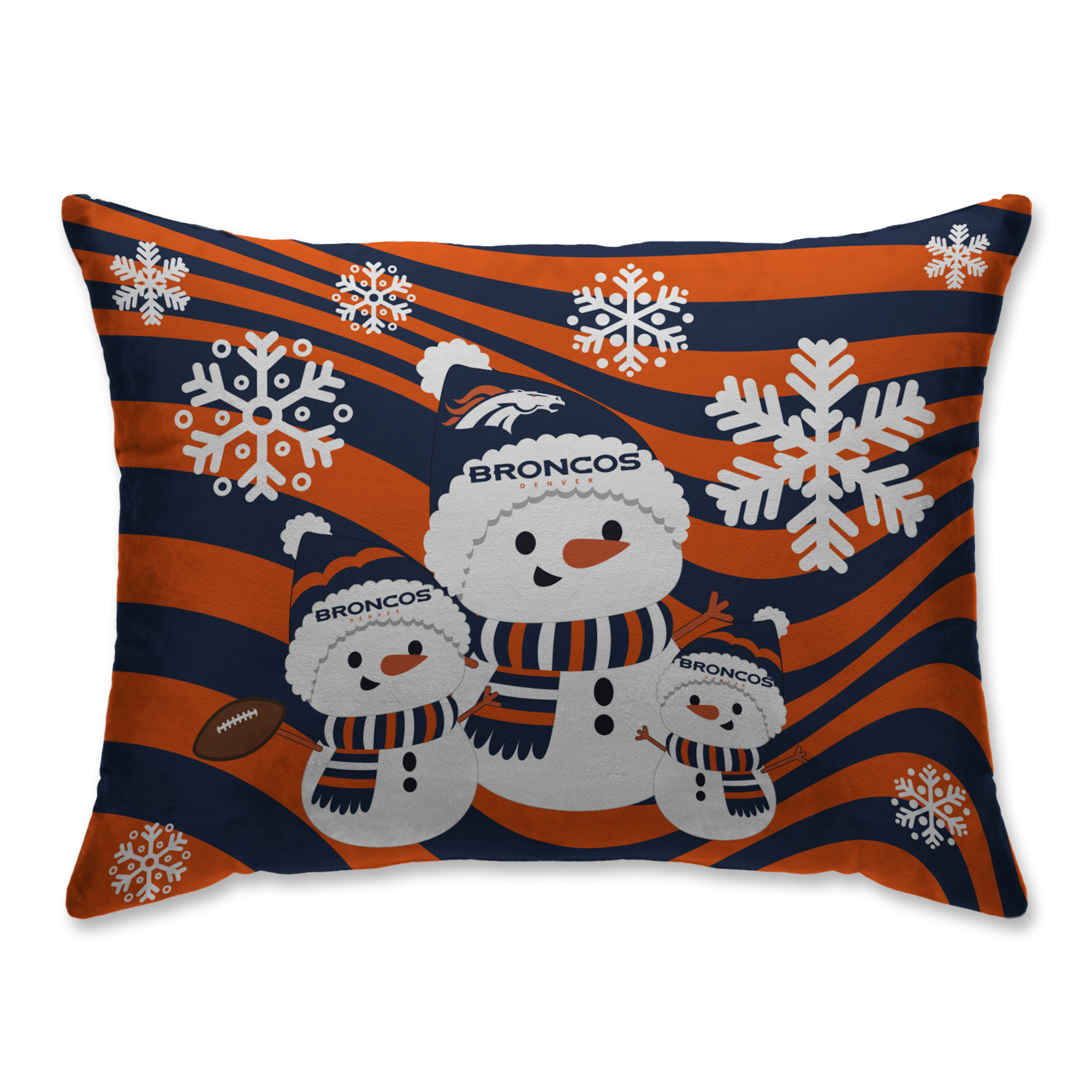 Denver Broncos 20'' x 26'' Holiday Team Snowman Bed Pillow