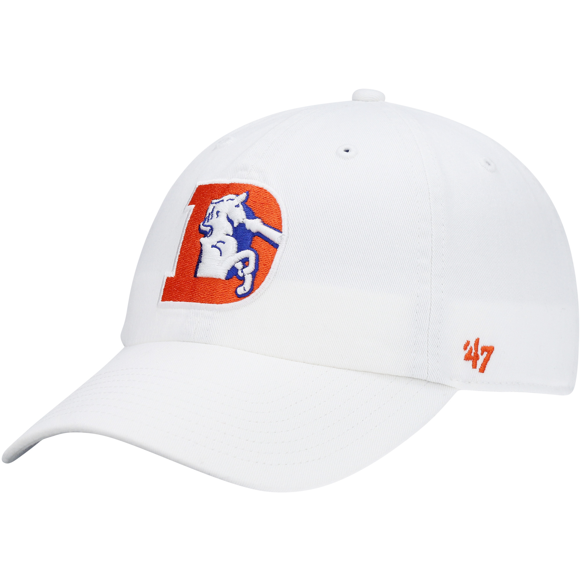 Men's '47 White Denver Broncos Clean Up Legacy Adjustable Hat - Image 6