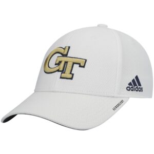 Men's adidas White Georgia Tech Yellow Jackets 2021 Sideline Coaches AEROREADY Flex Hat