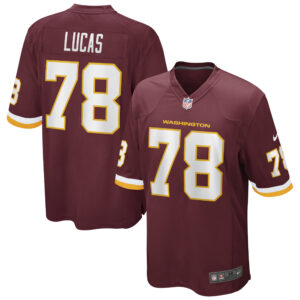 Men's Nike Cornelius Lucas Burgundy Washington Football Team Game Player Jersey