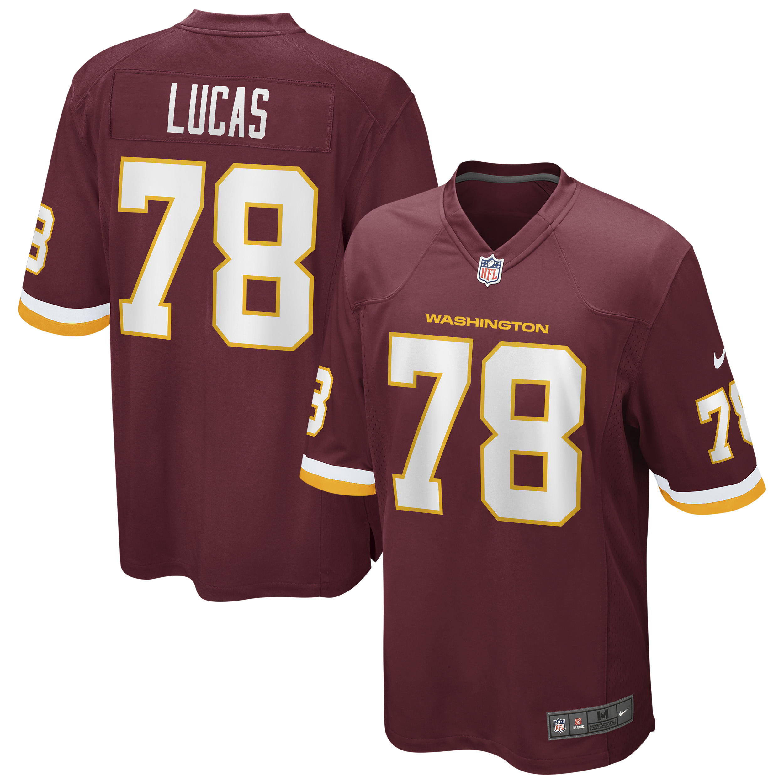 Men's Nike Cornelius Lucas Burgundy Washington Football Team Game Player Jersey