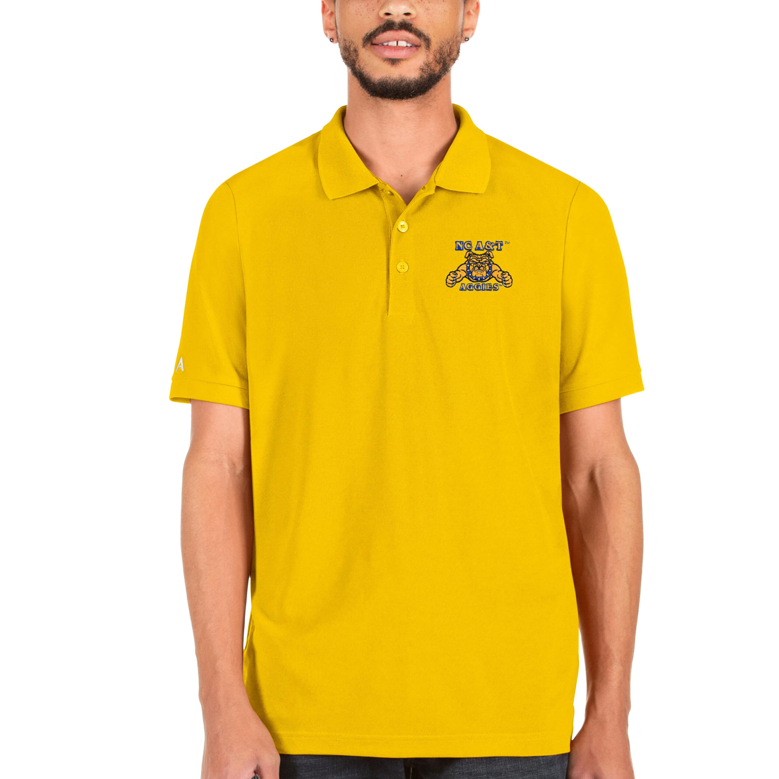 Men's Antigua Gold North Carolina A&T Aggies Legacy Pique Polo - Image 2