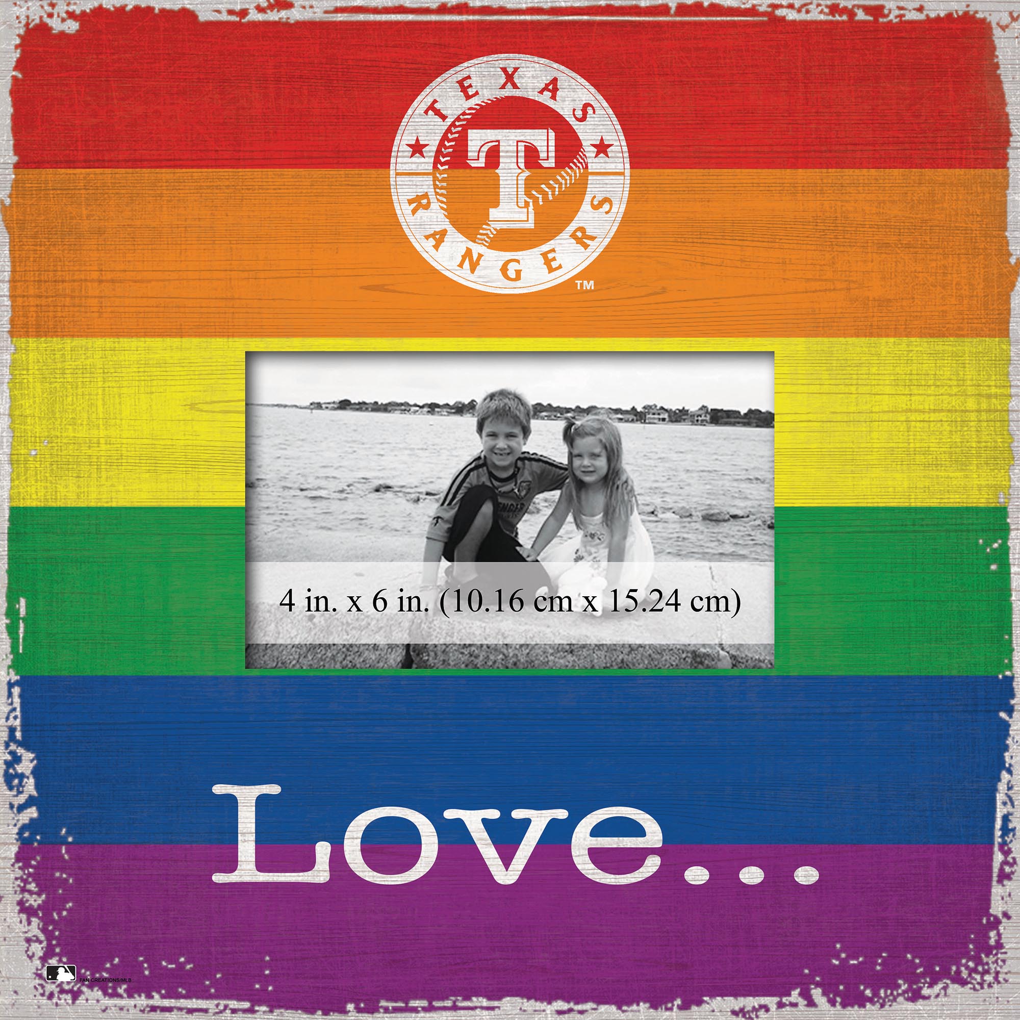 Texas Rangers 10'' x 10'' Love Pride Frame