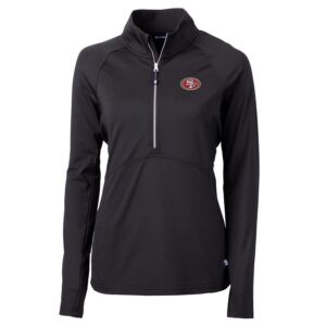 Women's Cutter & Buck Black San Francisco 49ers Adapt Eco Knit Half-Zip Pullover Jacket