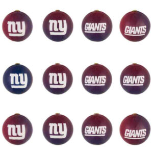 New York Giants Holiday Ball Ornaments 12-Pack
