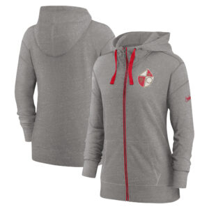 Women's Nike Heather Charcoal San Francisco 49ers Gym Vintage Full-Zip Hoodie