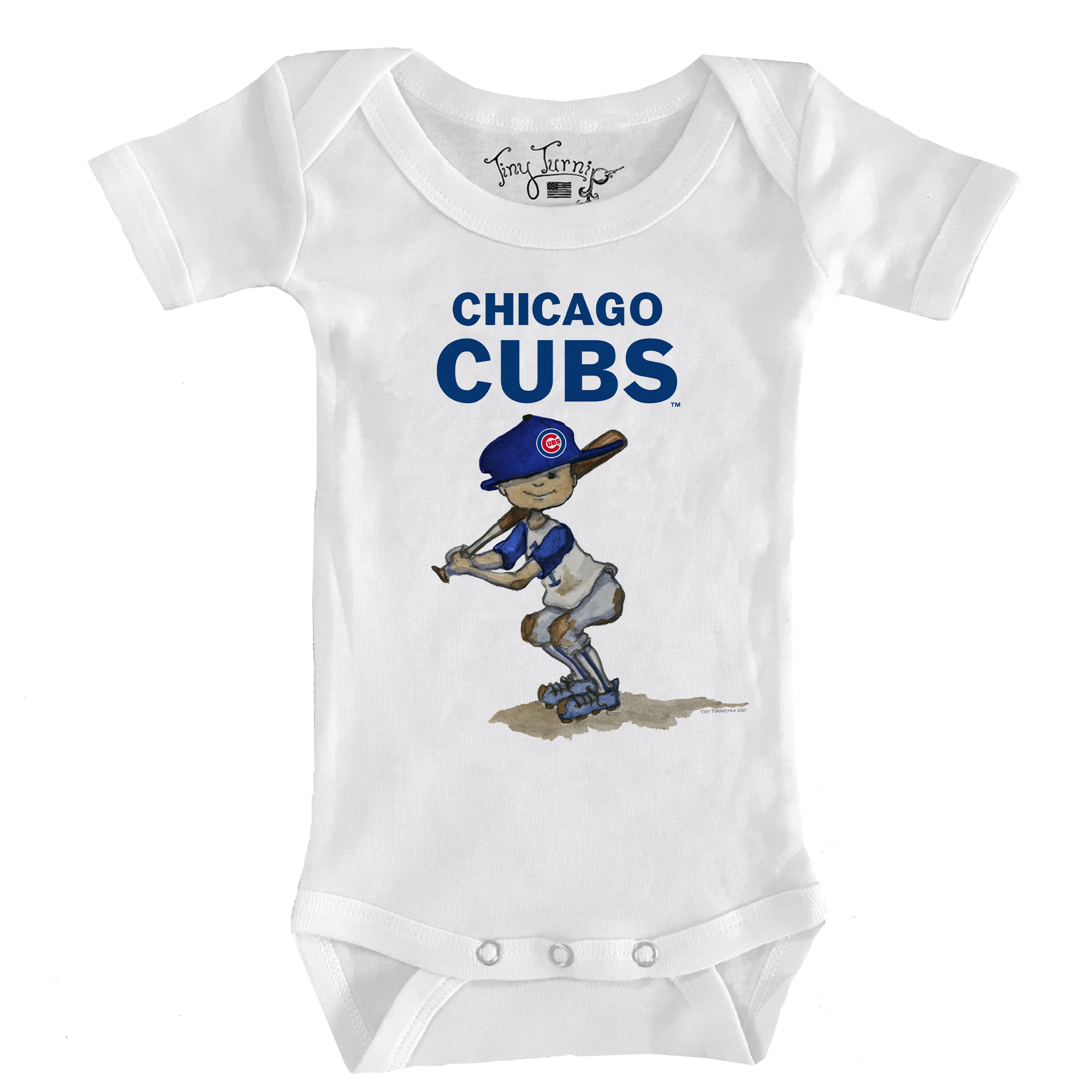 Infant Tiny Turnip White Chicago Cubs Slugger Bodysuit