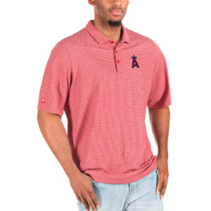 Men's Antigua Red/White Los Angeles Angels Big & Tall Esteem Polo