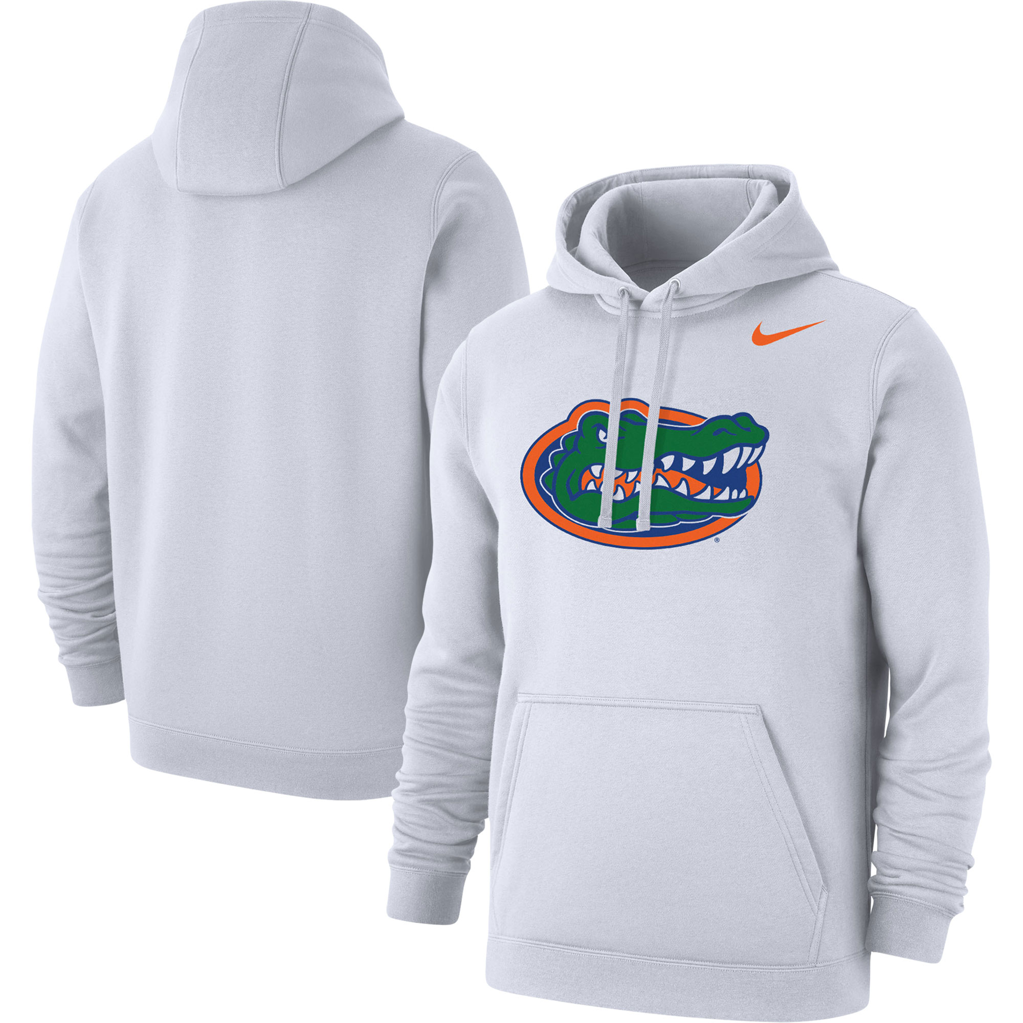Men's Nike White Florida Gators Logo Club Pullover Hoodie - Image 2