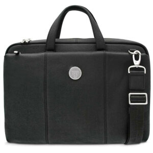 Men's Silver Loras College Duhawks Leather Briefcase