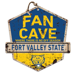 Fort Valley State Wildcats Fan Cave Badge Sign