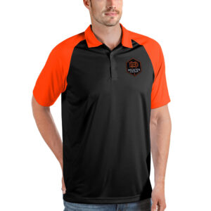 Men's Antigua Black/Orange Houston Dynamo FC Nova Polo