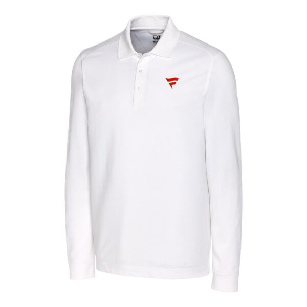 Men's Cutter & Buck White Fanatics Corporate Advantage DryTec Pique Long Sleeve Polo - Image 6