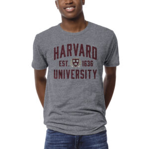 Men's League Collegiate Wear Heather Gray Harvard Crimson 1274 Victory Falls T-Shirt