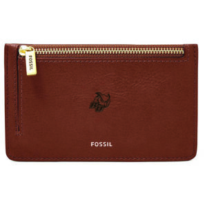 Women's Fossil Brown Rowan Profs Leather Logan Card Case