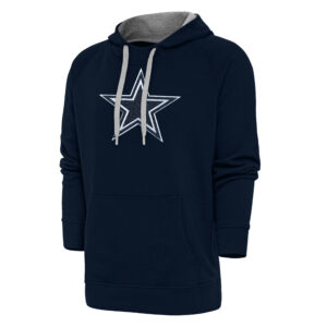Men's Antigua Navy Dallas Cowboys Victory Chenille Pullover Hoodie