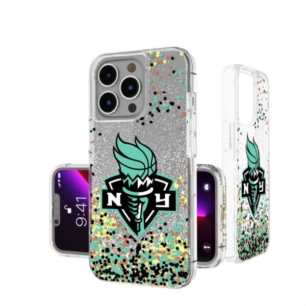 New York Liberty iPhone Glitter Case with Confetti Design