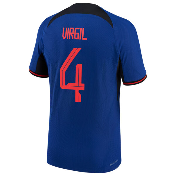 Men's Nike Virgil Van Dijk Blue Netherlands National Team 2022/23 Away Vapor Match Authentic Player Jersey - Image 7