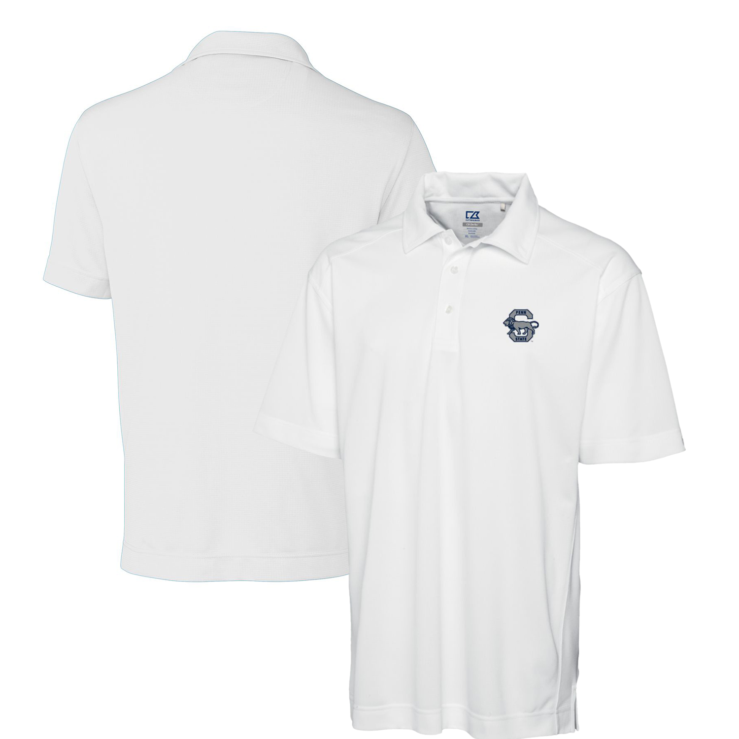 Men's Cutter & Buck White Penn State Nittany Lions DryTec Genre Textured Solid Polo - Image 2