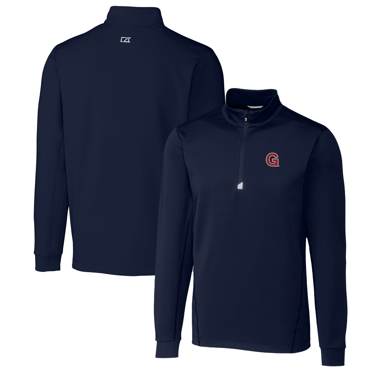 Men's Cutter & Buck Navy Gonzaga Bulldogs Traverse Stretch Quarter Zip-Pullover Top